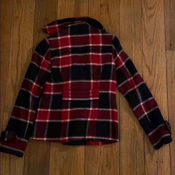 American Eagle 🦅 Plaid Pea coat - Picture 4 of 6